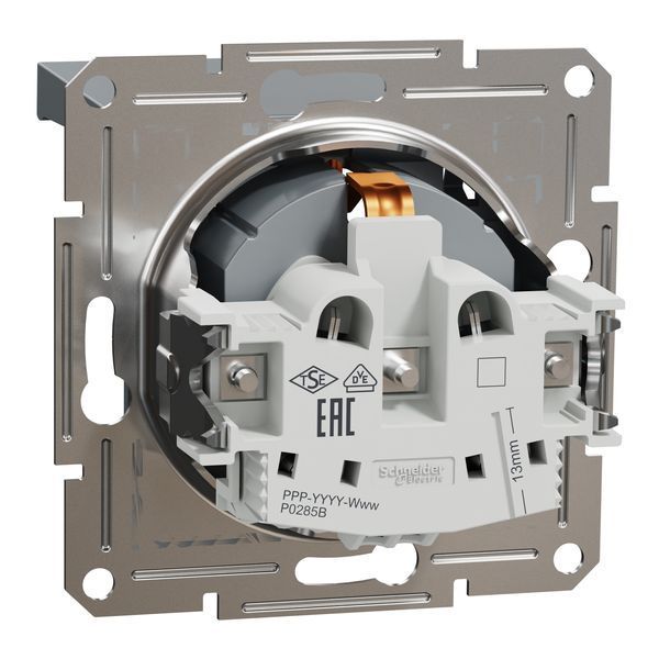 Розетка із заземленням, з кришкою, сталь, Asfora Schneider Electric EPH3100162 фото