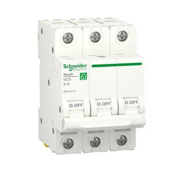Автоматичний вимикач RESI9 16 А, 3P, В, 6кА Schneider Electric R9F02316 фото