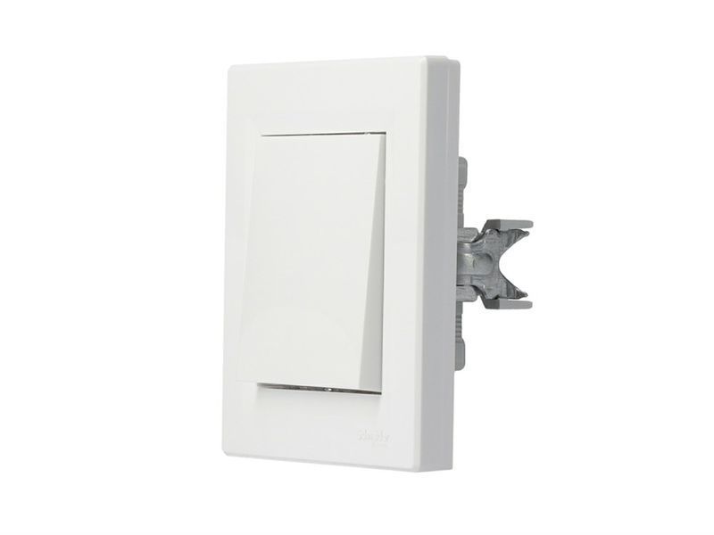 Вимикач одноклавішний самозажимний білий Asfora Schneider Electric  EPH0100121 фото