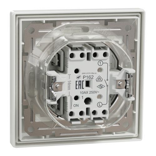 Вимикач одноклавішний самозажимний білий IP44 Asfora Schneider Electric EPH0100221 фото