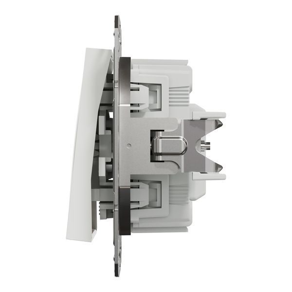 Перемикач одноклавішний з підсвіткою, білий, без рамки, Asfora Schneider Electric EPH1570121 фото