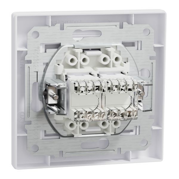 Розетка комп'ютерна, RJ45, кат.5е, UTP, подвійна, біла Asfora Schneider Electric EPH4400121 фото