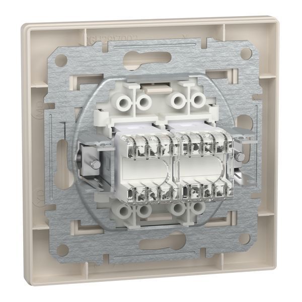 Розетка комп'ютерна, RJ45, кат.5е, UTP, подвійна, крем Asfora Schneider Electric EPH4400123 фото