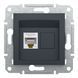 Розетка комп'ютерна, RJ45, кат.5е, UTP, антрацит Asfora Schneider Electric EPH4300171 фото 1