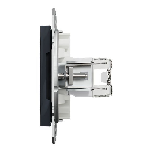 Розетка комп'ютерна, RJ45, кат.5е, UTP, подвійна, антрацит Asfora Schneider Electric EPH4400171 фото
