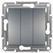 Вимикач трьохклавішний, сталь, Asfora Schneider Electric EPH2100162 фото 1