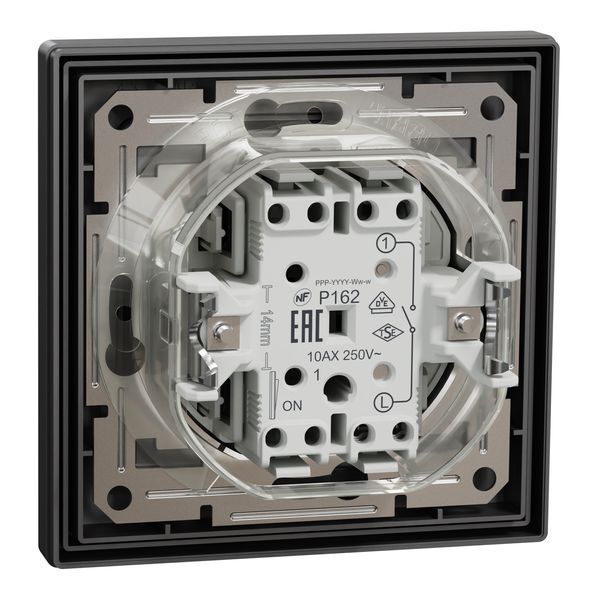 Вимикач одноклавішний самозажимний IP44, антрацит, Asfora Schneider Electric EPH0100271 фото