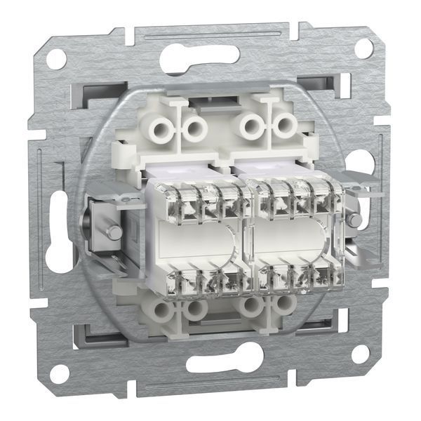 Розетка комп'ютерна, RJ45, кат.5е, UTP, подвійна, алюміній Asfora Schneider Electric EPH4400161 фото