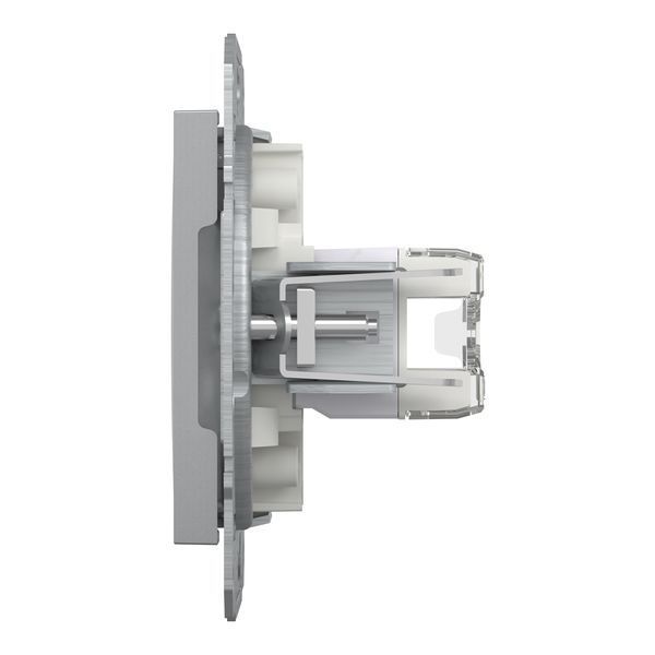 Розетка комп'ютерна, RJ45, кат.5е, UTP, подвійна, алюміній Asfora Schneider Electric EPH4400161 фото