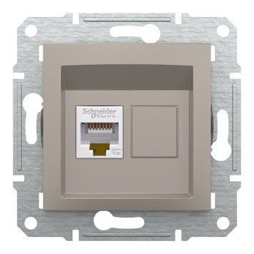 Розетка комп'ютерна, RJ45, кат.5е, UTP, бронза Asfora Schneider Electric EPH4300169 фото