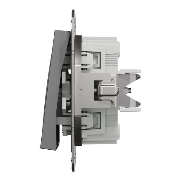 Вимикач двохклавішний самозажимний, антрацит, Asfora Schneider Electric EPH0300171 фото