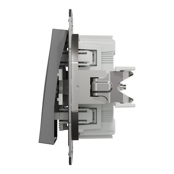Перемикач одноклавішний самозажимний, антрацит, Asfora Schneider Electric EPH0400171 фото