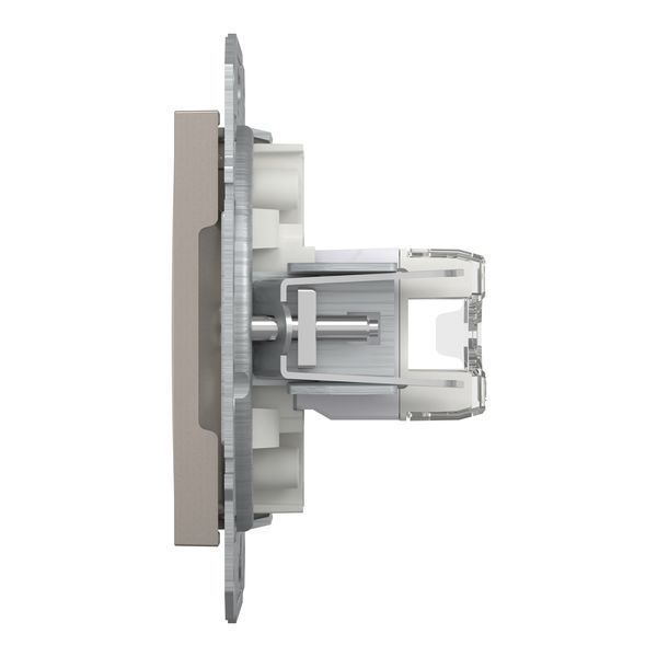 Розетка комп'ютерна, RJ45, кат.5е, UTP, подвійна, бронза Asfora Schneider Electric EPH4400169 фото