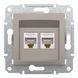 Розетка комп'ютерна, RJ45, кат.5е, UTP, подвійна, бронза Asfora Schneider Electric EPH4400169 фото 1