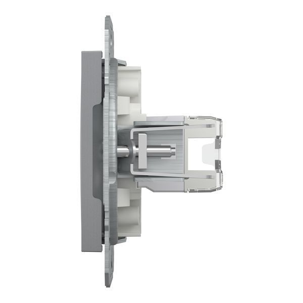 Розетка комп'ютерна, RJ45, кат.5е, UTP, сталь Asfora Schneider Electric EPH4300162 фото
