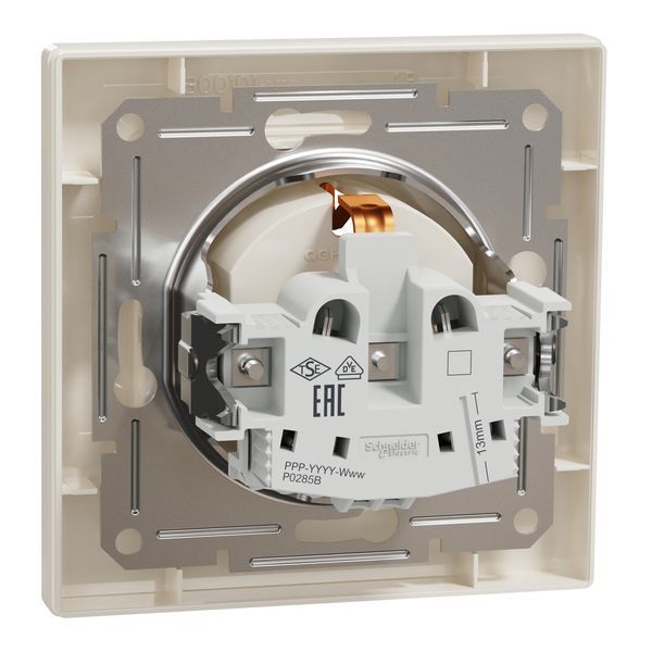 Розетка з заземленням, крем, Asfora Schneider Electric EPH2900123 фото