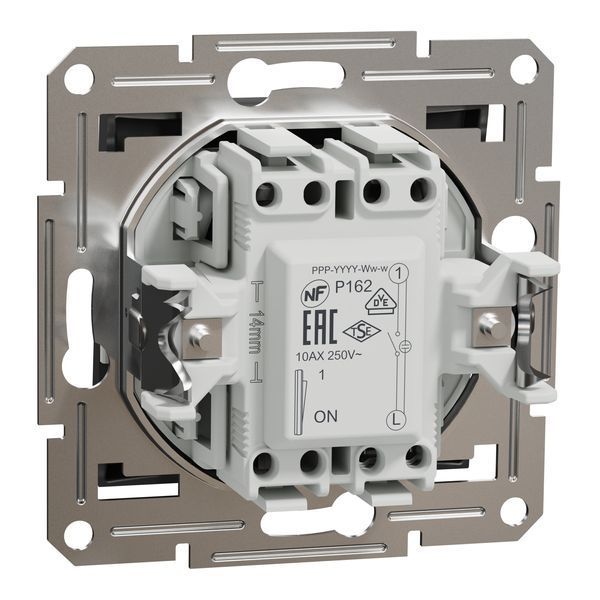 Вимикач одноклавішний з підсвіткою самозажимний, антрацит, Asfora Schneider Electric EPH1400171 фото