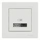 Розетка USB, 2 виходи, тип А+С, 3А, 45 Вт, біла Asfora Schneider Electric EPH2700421 фото 1