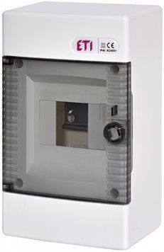 Щит зовнішній розподільний ECT 4PT (4мод.проз.дверцята) ETI 1100140 фото