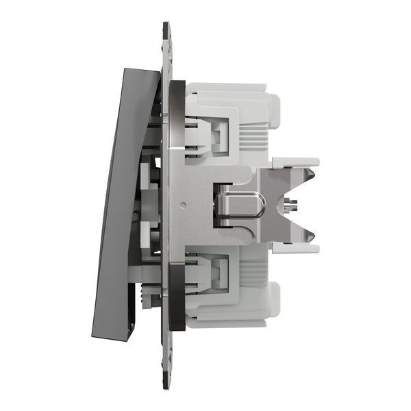 Перемикач двоклавішний самозажимний, антрацит, Asfora Schneider Electric EPH0600171 фото