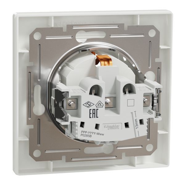 Розетка із заземленням, з кришкою, біла, Asfora Schneider Electric EPH3100121 фото