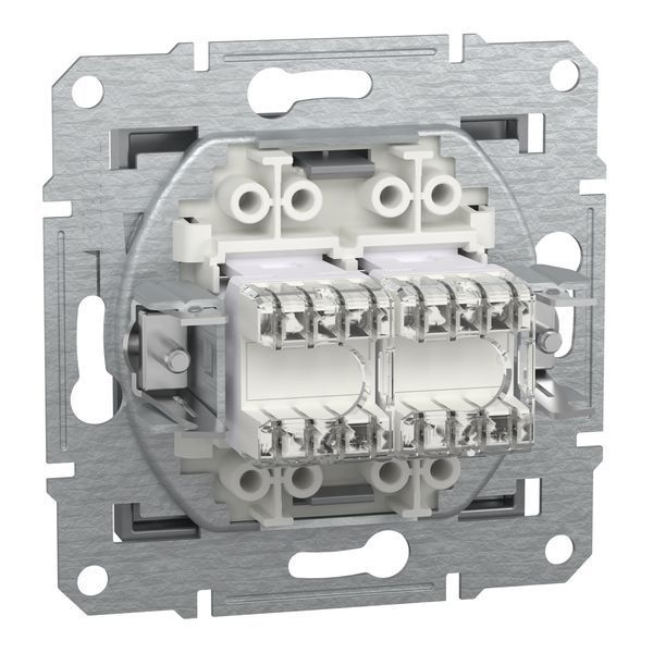 Розетка комп'ютерна, RJ45, кат.5е, UTP, подвійна, сталь Asfora Schneider Electric EPH4400162 фото