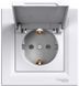 Розетка із заземленням, з кришкою, біла, Asfora Schneider Electric EPH3100121 фото 1