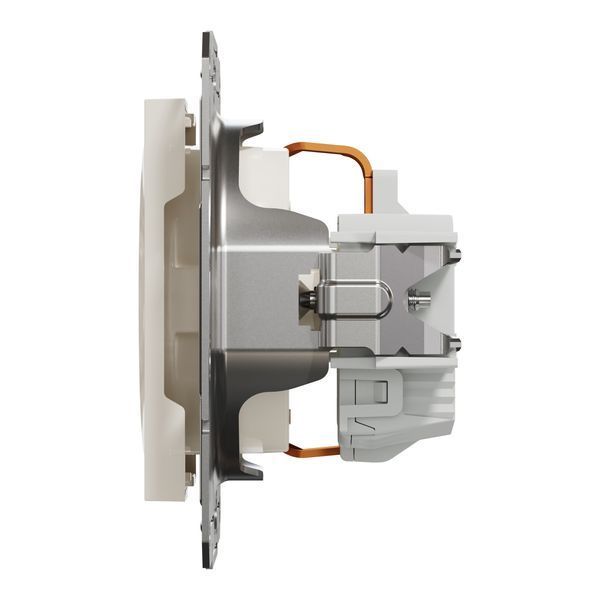 Розетка з заземленням, крем, без рамки Asfora Schneider Electric EPH2970123 фото