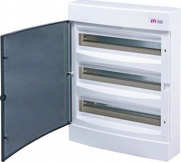 Щит зовнішній розподільний ECT 3x18PT (54мод.проз.дверцята) ETI 1101040 фото