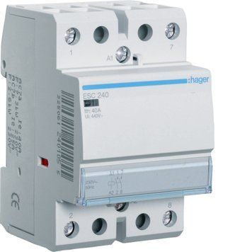 Контактор модульний 40A, 2НВ, 230В Hager ESC240 фото