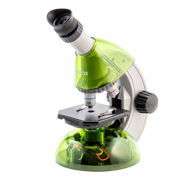 Мікроскоп SIGETA MIXI 40x-640x GREEN (з адаптером для смартфона) з набором слайдів і аксесуарів 65912 фото