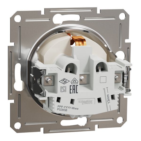 Розетка з заземленням та захисними шторками, крем, без рамки Asfora Schneider Electric EPH2970223 фото