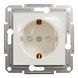 Розетка з заземленням та захисними шторками, крем, без рамки Asfora Schneider Electric EPH2970223 фото 1