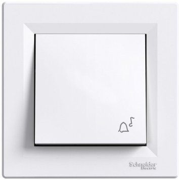 Кнопковий вимикач з символом "Дзвінок" самозажимний, білий, Asfora Schneider Electric EPH0800121 фото