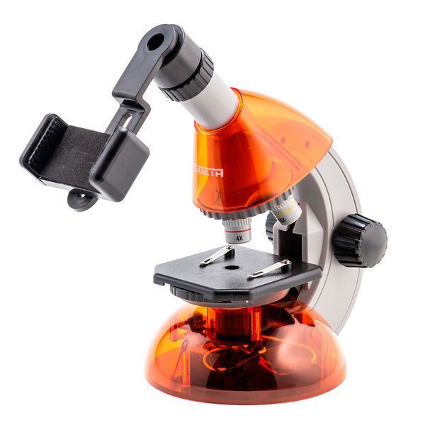 Мікроскоп SIGETA MIXI 40x-640x ORANGE (з адаптером для смартфона) з набором слайдів і аксесуарів 65913 фото